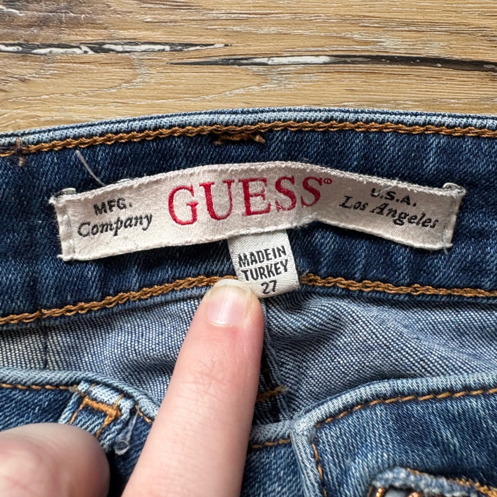 Guess Jeans G05 Skinny Mid-Rise Sexy Curve Dark Wash Denim Jeans View 3